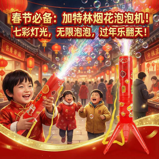 
Children's Fireworks Bubble Machine for New Year 2026 Internet Celebrity Fireworks Bubble Gun Fireworks Fireworks Gift Gatling Toy