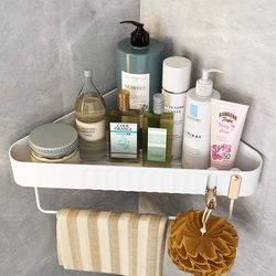 Bathroom Corner Shelf, No-Drill Wall-Mounted Toilet Washbasin Storage Rack