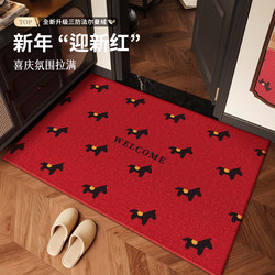 Year of the Horse Red Entrance Door Mat 2025 New Model Festive Non-Slip Dust-Removing Wear-Resistant Foot Mat Foyer Household Carpet