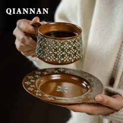 [Oriental Aesthetics·Intangible Cultural Heritage] Coffee Cup for Women, Personal Use, Chinese Retro Light Luxury High-End Gift Box Set