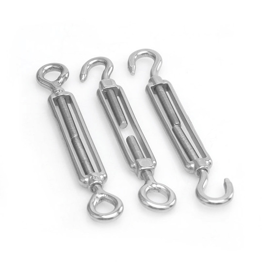 Tendeur Câble Acier Inoxydable 304 M16 - Réglable 385-575mm - Crochet Type OO - Pour Paniers Fleurs/Gréement
