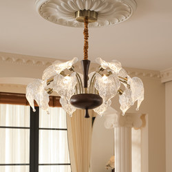 Dizan French Retro Living Room Main Light, Mid-Century Style Chandelier, 2025 New Model, Light Luxury and High-End Feel, Dining Room and Bedroom Lamp