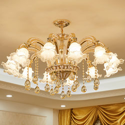 European-Style Living Room Chandelier, Modern and Simple, Full-Spectrum Dining Room and Bedroom Main Light, Simple European-Style Hall Downlight Crystal Lighting Fixtures