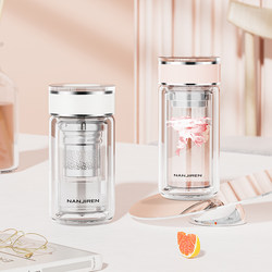 Mini Double-Layer Glass Cup for Women, High-Looking Portable Water Cup for Men, Insulated and Anti-Scalding Tea Cup, Small Cup, New Summer Model