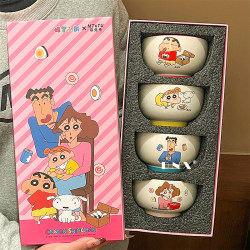 Crayon Shin-Chan Ceramic Rice Bowl, New High-Quality Tableware for Home Use, Housewarming, Wedding, Birthday Series Gifts