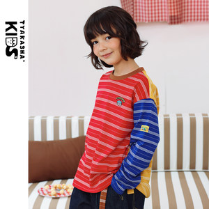 
TYAKASHAKIDS Takasha children's tops 2026 spring boys and girls long-sleeved tops striped long-sleeved T-shirt
