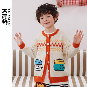 
TYAKASHAKIDS Takasha children's knitted sweater 2026 spring boys and girls cardigan jacket sweater jacket