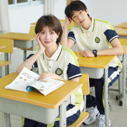 Junior High School Uniform Set, College Style Summer Short-Sleeved T-Shirt, Elementary and High School Sports Day Polo Shirt, School Uniform Pants