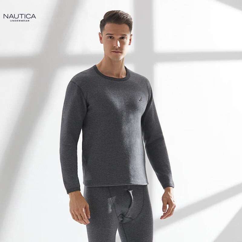 Nautica 诺帝卡 22年冬季新款 精梳棉加绒保暖 男式内衣套装 天猫优惠券折后￥84包邮（￥139-55）4色可选