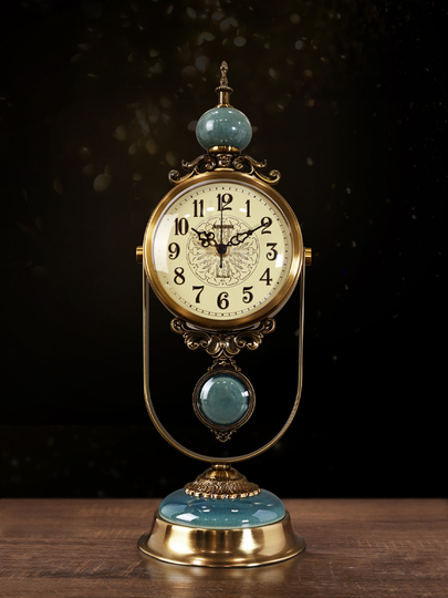 Ke&xin 22 ヨーロッパ風レトロ振り子時計 - 金属銅メッキ