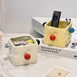 Desktop Storage Box for Cosmetics, Remote Controls, Miscellaneous Items, Keys, Makeup Brush Holder, Office Workstation Organizer