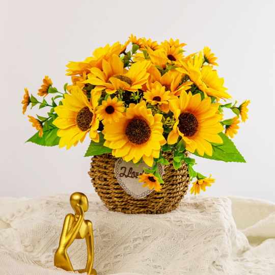 Decorative And Elegant Silk Flawer arrangement good for table, sunflowers, chrysanthe