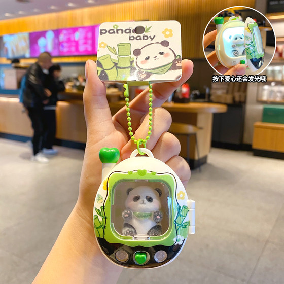 
New cute pet pack and take away pendant panda baby car keychain decompression luminous schoolbag pendant keychain