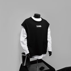 Autumn and Winter Trendy American-Style Sweatshirt Vest New Men's Heavy Thick Loose Cool Sleeveless Jacket