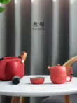 Ba mươi tuổi Jinzhi Palace Red Quick Cup Gốm Một Nồi Hai Ly Du Lịch Đơn Kung Fu Trà Túi Di Động bộ ấm trà du lịch 