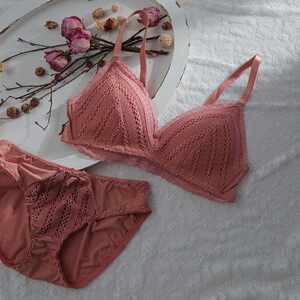 
New direct selling summer triangular cup thin underwear for women with small breasts, gathered breathable top support, no wire rims, lace girls