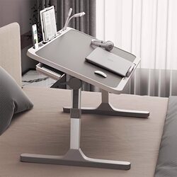 Small Bed Table for Home Use, Bedroom Bay Window, Student Dormitory, Foldable Adjustable Desk for Lazy People 45 ° Adjust the Desktop