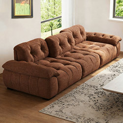 Chenku Marshmallow Living Room Sofa, Detachable and Washable, Adjustable High Backrest, Italian Minimalist Style, Chenille Fabric Cloud Sofa