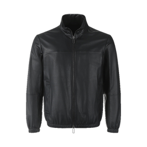 [Self -employed] EA Armani men's sheepskin stand -up collar zipper leather jacket jacket 01r55p 01p54
