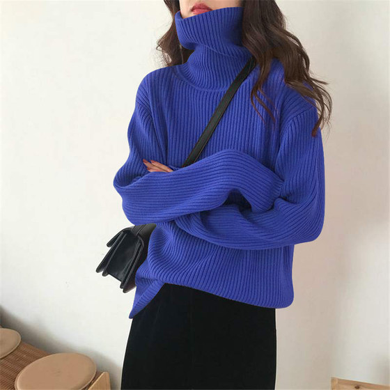 
Turtleneck sweater women's new autumn and winter 2025 hot style fashionable retro Japanese style lazy style loose bottoming shirt