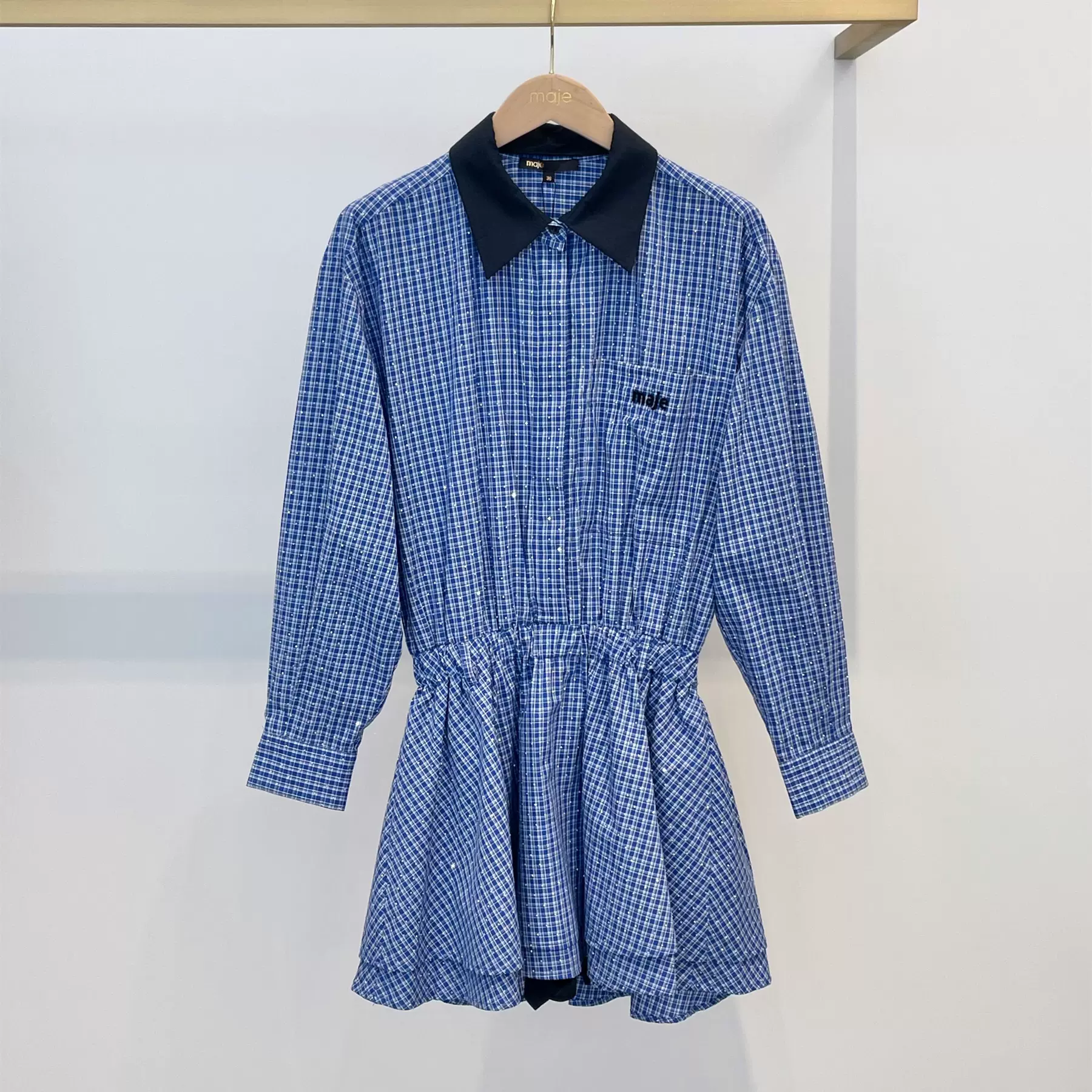 ☘️新品未使用*上質な長襦袢*雪輪花芝地紋*暈し染め*逸品*嬉しいロング丈♡ 夏着物 綿絽 そしてゆめ 紺地 紫陽花 花柄 紺 藍 ふじ 古典柄