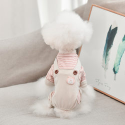 Four-leg overalls dog clothes, pure cotton casual striped pet clothes, manufacturer summer pet clothes