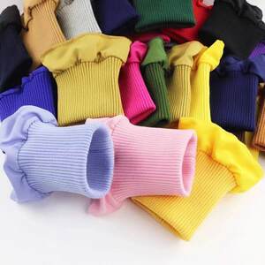 
Down jacket cuffs extended auxiliary materials thread elastic edge fabric children's clothes knitted ribbed trouser legs close-end connection