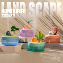 Desktop USB Landscape Humidifier, Small Household Silent Humidifier for Bedroom, Pregnant Women, and Babies, Large Mist Output Air Humidifier, Office Aromatherapy New Model, Hydrating and Moisturizing Humidifier for Women