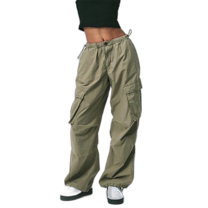 韩国直邮AS IF CALIE PARACHUTE CARGO PANTS KHAKI阔腿裤CA23APT