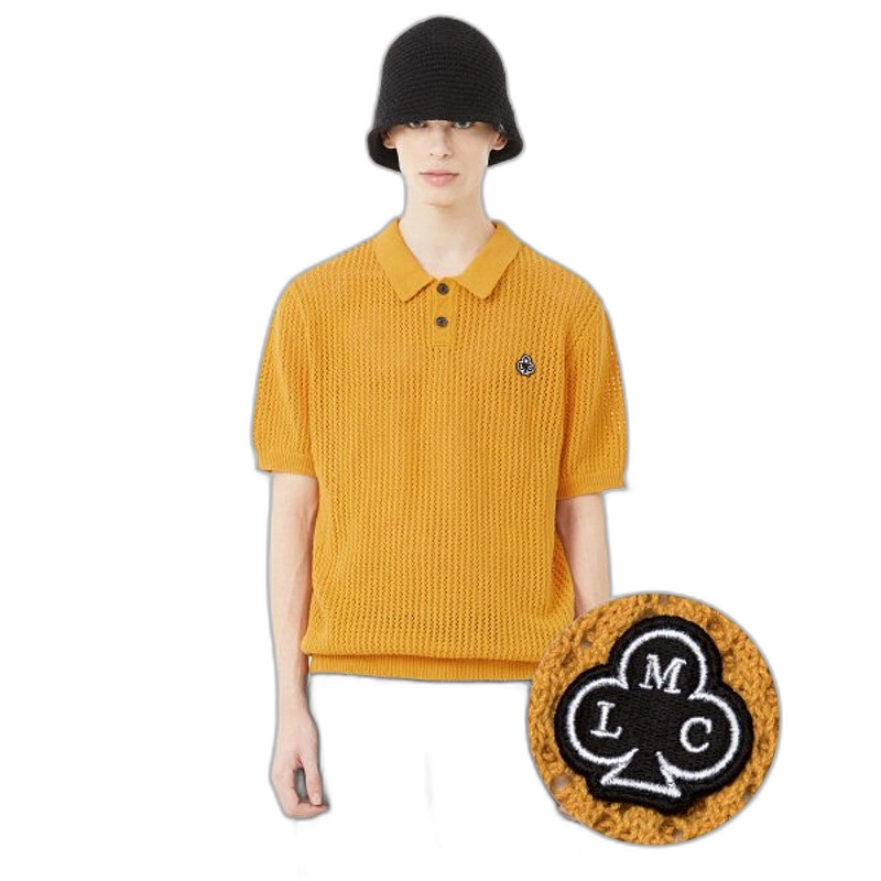 韩国直邮LMC 公用Polo衫CLUB MESH KNIT POLO SHIRT mustard 0LM2