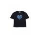 South Korea's direct mail SMA Shoes Heart -shaped logo T -shirt Black (fitting) men and women are suitable for men and women
