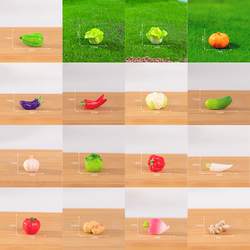 Miniature Pretend Food Toys: Miniature Vegetables, Cabbage, Chili, Eggplant, Garlic, Small Ornaments for Dollhouse, Pretend Play Kitchen Food