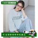 1h refundable Japanese direct mail area 23 women's MVS cotton embroidered letter pattern 7-quarter sleeve loose T-shirt KKS2