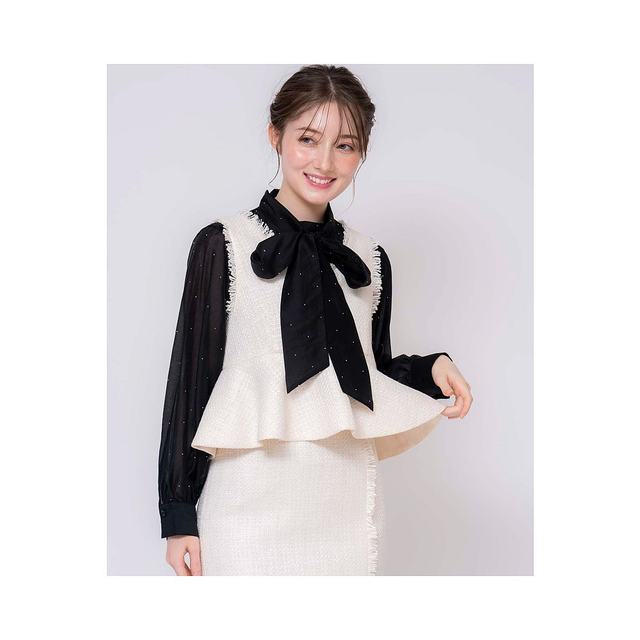 Can be returned within 1 hour Japanese direct mail Noela women's polka dot design bow shirt 5521135
