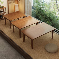 Small Tea Table for Bay Windows, No Installation Required, Japanese-Style Floor Seating Tatami Tea Table, Foldable Low Table, Kang Table