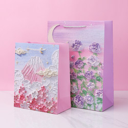 Creative Oil Painting Gift Bags, Artistic Tote Bags, Exquisite Holiday Gift Bags, Wedding Candy Packaging, Gift Paper Bags