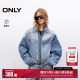 ONLY Outlet 2025 summer new 3D digital printing design loose shoulder lapel long sleeve denim jacket for women