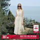 ONLY2025 summer new romantic style sleeveless off-shoulder neck lapel waist-hugging long skirt loose dress for women
