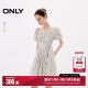 
ONLY Summer Palace Style French Retro Square Collar Waist Short Dress Dress Women