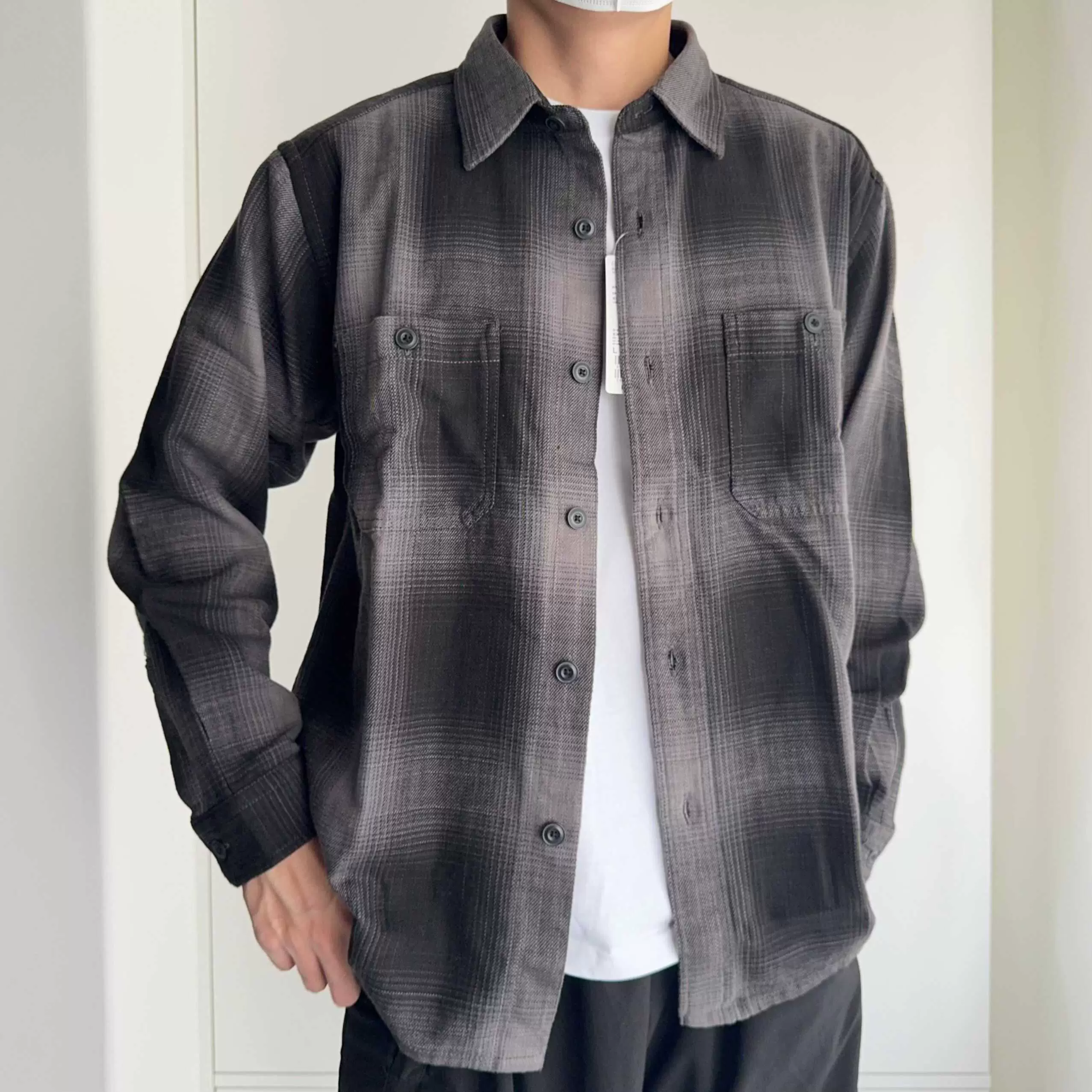 史野u家男女装竹节棉格子衬衫长袖衬衣薄外套空调衫472730476898