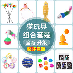 Cat Toy Set, Kitten Toys for Self-Entertainment and Boredom Relief, Complete Collection of Cat Pet Supplies, Feather Laser for Kittens