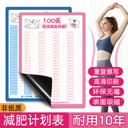 Weight Loss Self-Discipline Schedule Wall Sticker, Magnetic Erasable Check-In Poster, Weight Record Chart, Inspirational Slimming Plan Supervision Wall Hanging Refrigerator Sticker