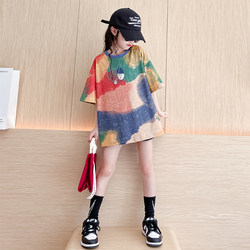 Girls' Short-Sleeved T-Shirt 2026 New Style Kidsren's Half-Sleeved Summer Clothing for 7-Year-Old Girls, Stylish Summer Clothes for Older Girls, T-Shirt