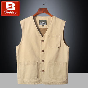 Middle -aged cotton men's spring and summer thin size large size plus fat horses clip vest vest, more pocket pocket fishing vest dad pretend
