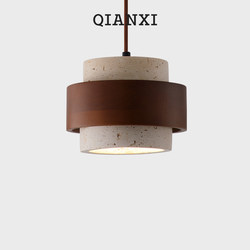 Bedroom Bedside Chandelier in Antique Style, Yellow Travertine Stone, Living Room Entrance, Retro, Personalized, Creative Designer Adjustable Pendant Light