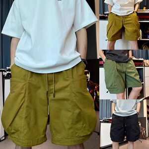 S three -dimensional large pocket loose workstor shorts Men's summer casual loose tight rope sports function Japanese five -point pants