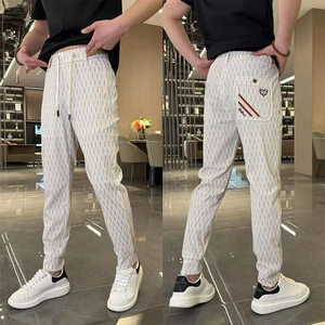 
2025 new men's summer casual ice silk fashion versatile slim fit pants men's fashion sports pants