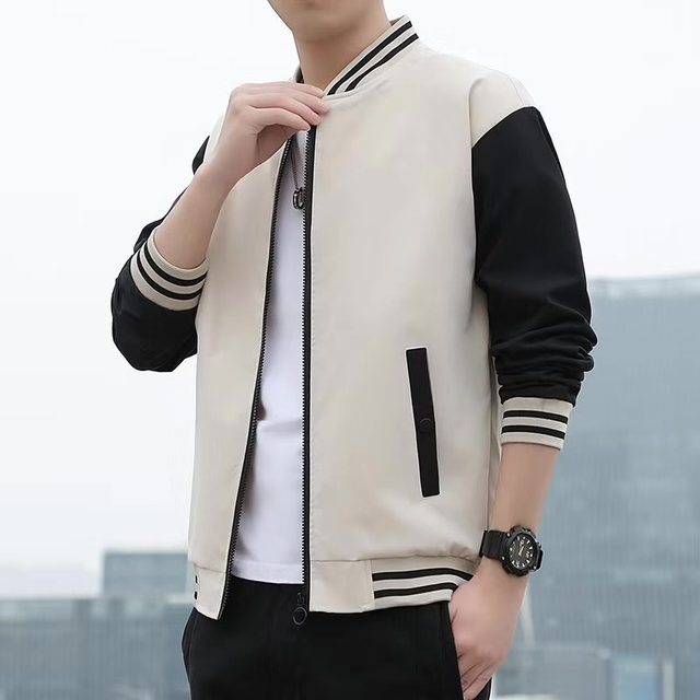 Men's casual coat jacket 2021 spring and autumn new model stand collar ...