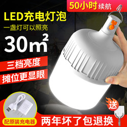 Rechargeable Led Energy-Saving Light Bulb with Switch for Bedside, Home Emergency Lighting, Ultra-Bright Night Market Stall Wireless Lamp