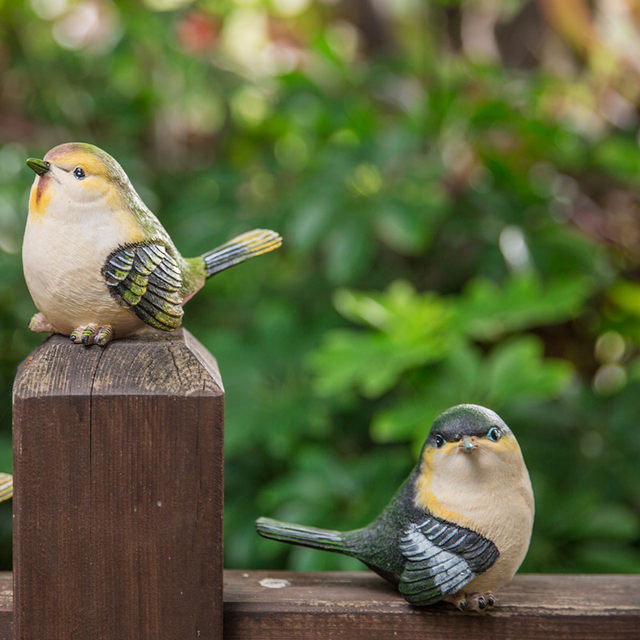 Garden courtyard decoration simulated bird ornaments resin animal crafts fake birds living room desktop home gardening